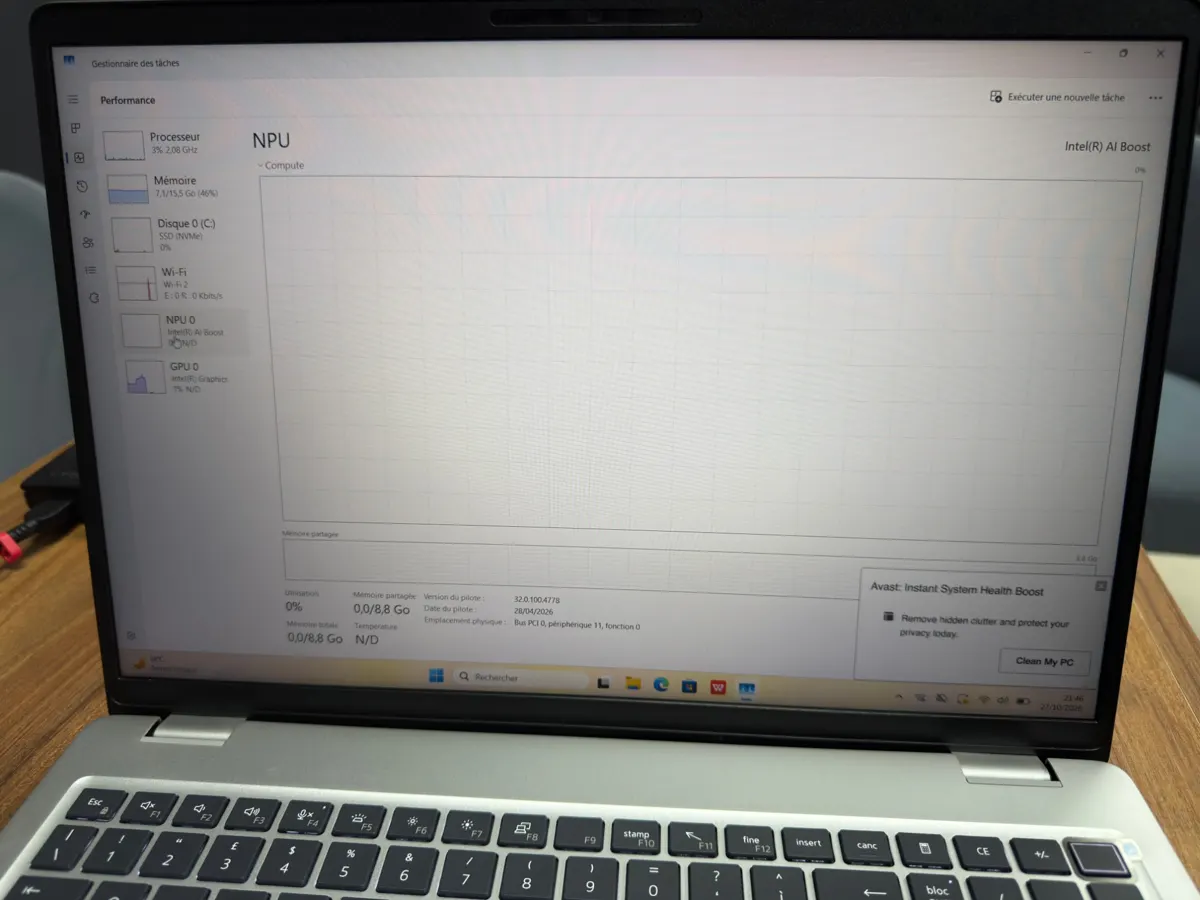 NPU Intel AI Boost du Dell Pro 16 Plus